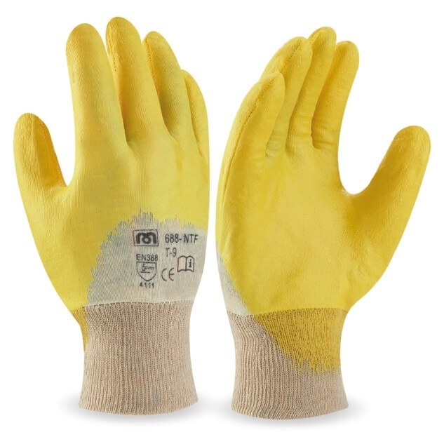 Guante nitrilo algodón con puño elástico y dorso transpirable 688-NTF/N - Referencia 688-NTF/N